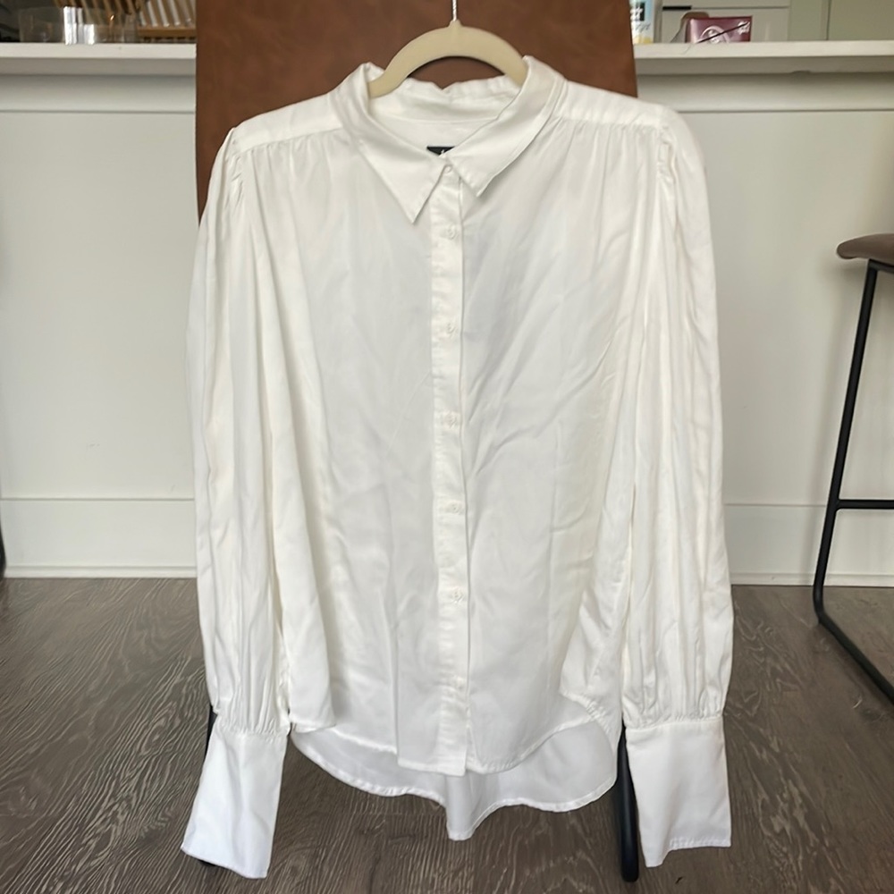 Lulus White Button Down Shirt - Picture 1 of 2
